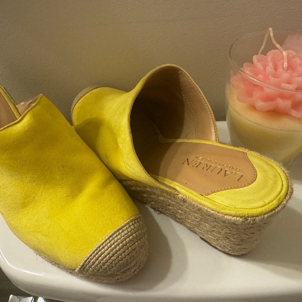 Ralph Lauren Yellow Espadrille Slip-Ons